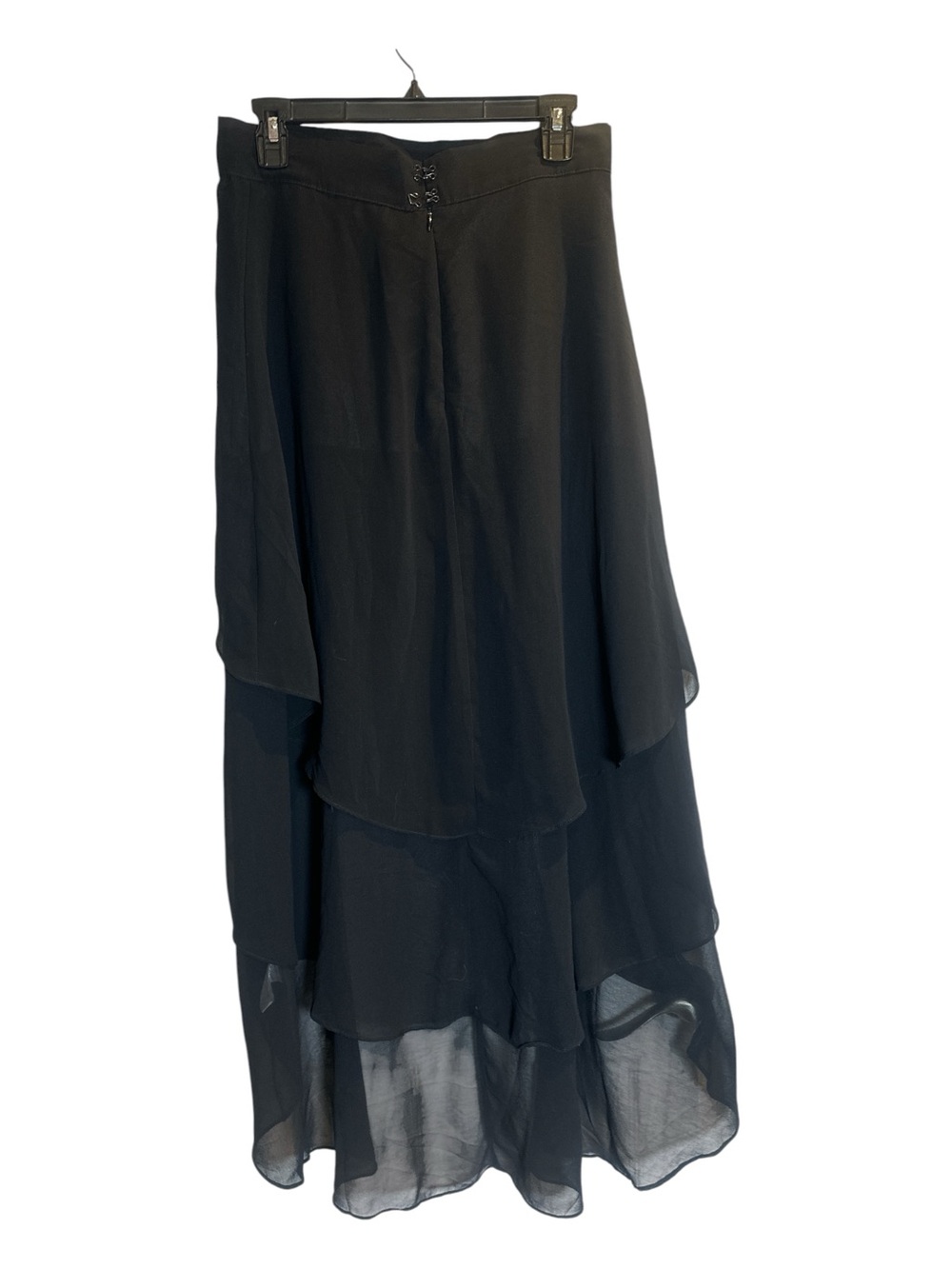 Women’s Black Layered High-Low Chiffon Skirt - Picture 4 of 7